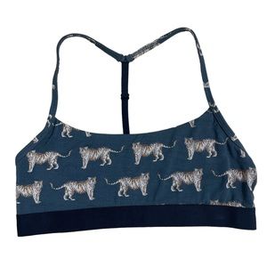 MEUNDIES Bralette Size Large T-Back Tiger Print Soft Adjustable Strap Large EUC